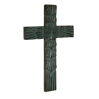 Starburst Hand Carved Mango Wood Wall Cross