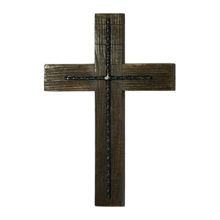 The Passion Mango Wood and Steel Wall Cross
