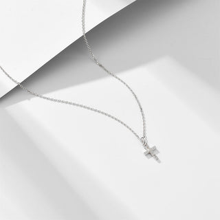 Dainty Minimal Waterproof Cubic Zirconia Cross Necklace