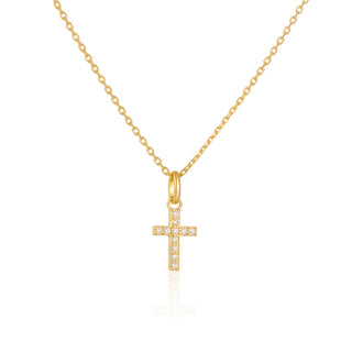 Dainty Minimal Waterproof Cubic Zirconia Cross Necklace