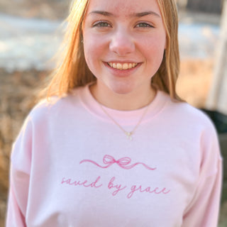 Saved By Grace Bow Sweatshirt