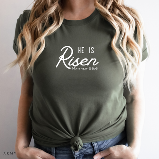 He Is Risen Matthew 28:6 Soft Christian Easter T-Shirt