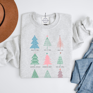 The Names Of God Christmas Trees Sweatshirt