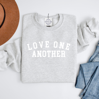 Love One Another Christian Crewneck Valentines Sweatshirt