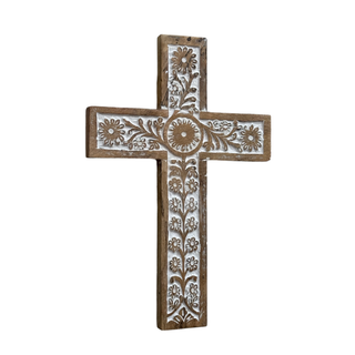 Primavera Hand Carved Wood Wall Cross