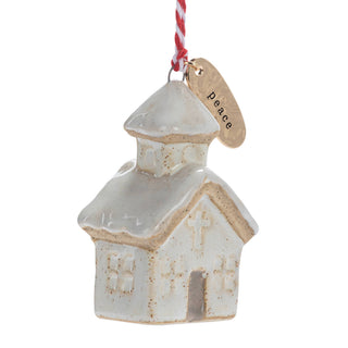 Peace Cream Church Shaped Ornament - 1.5x2in
