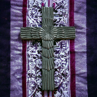 Starburst Hand Carved Mango Wood Wall Cross