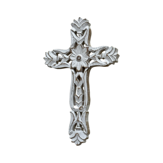 Friendship Hand Carved Mango Wood Wall Cross