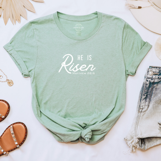 He Is Risen Matthew 28:6 Soft Christian Easter T-Shirt