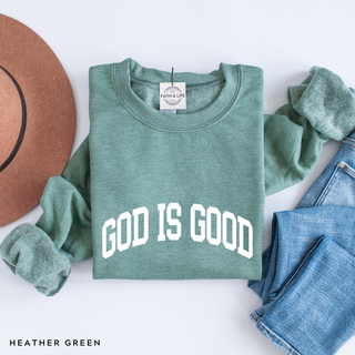 God is Good Cozy Crewneck Sweatshirt
