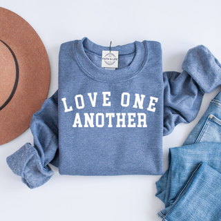 Love One Another Christian Crewneck Valentines Sweatshirt