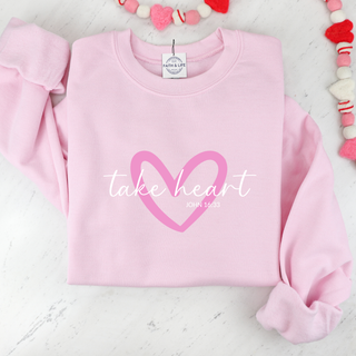 Take Heart Cozy Crewneck Valentine Sweatshirt
