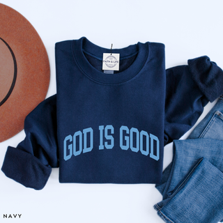 God is Good Cozy Crewneck Sweatshirt