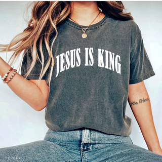 Jesus is King Bright Colors Christian Crewneck T-Shirt Apparel