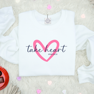 Take Heart Cozy Crewneck Valentine Sweatshirt
